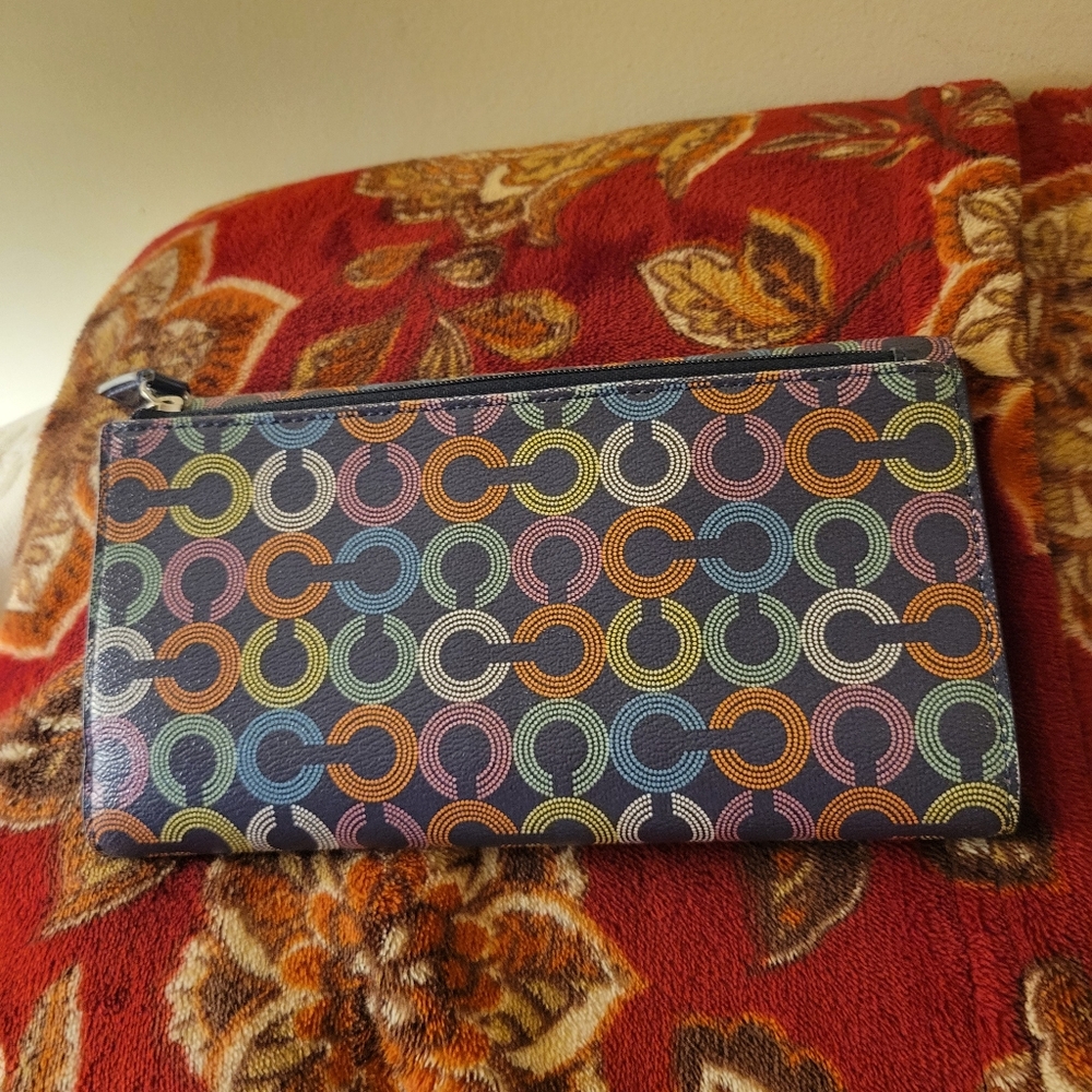 Coach Pebble leather Muti-Color check book wallet. - Picture 8 of 8